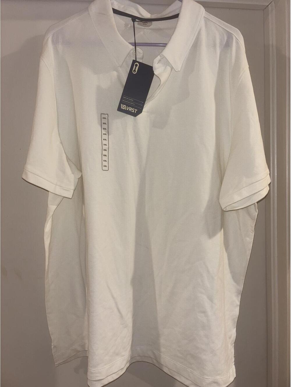 VRST Men’s XXL Cream Golf Polo Moisture Wicking Short Sleeve NWT